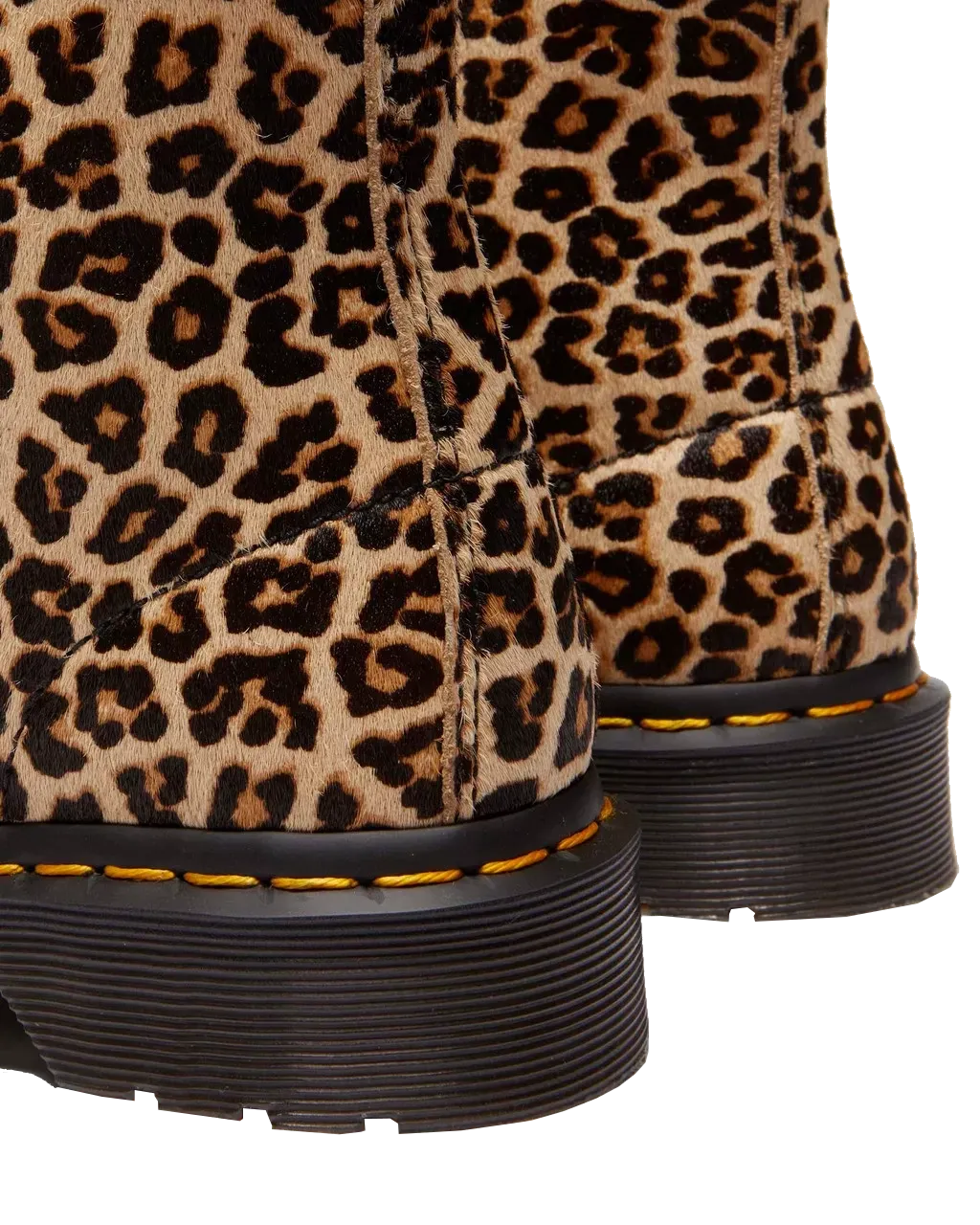 1460 Glatte Mini-Leopardenfleck-Pascal-Stiefel mit Fell in Hellbraun & Schwarz