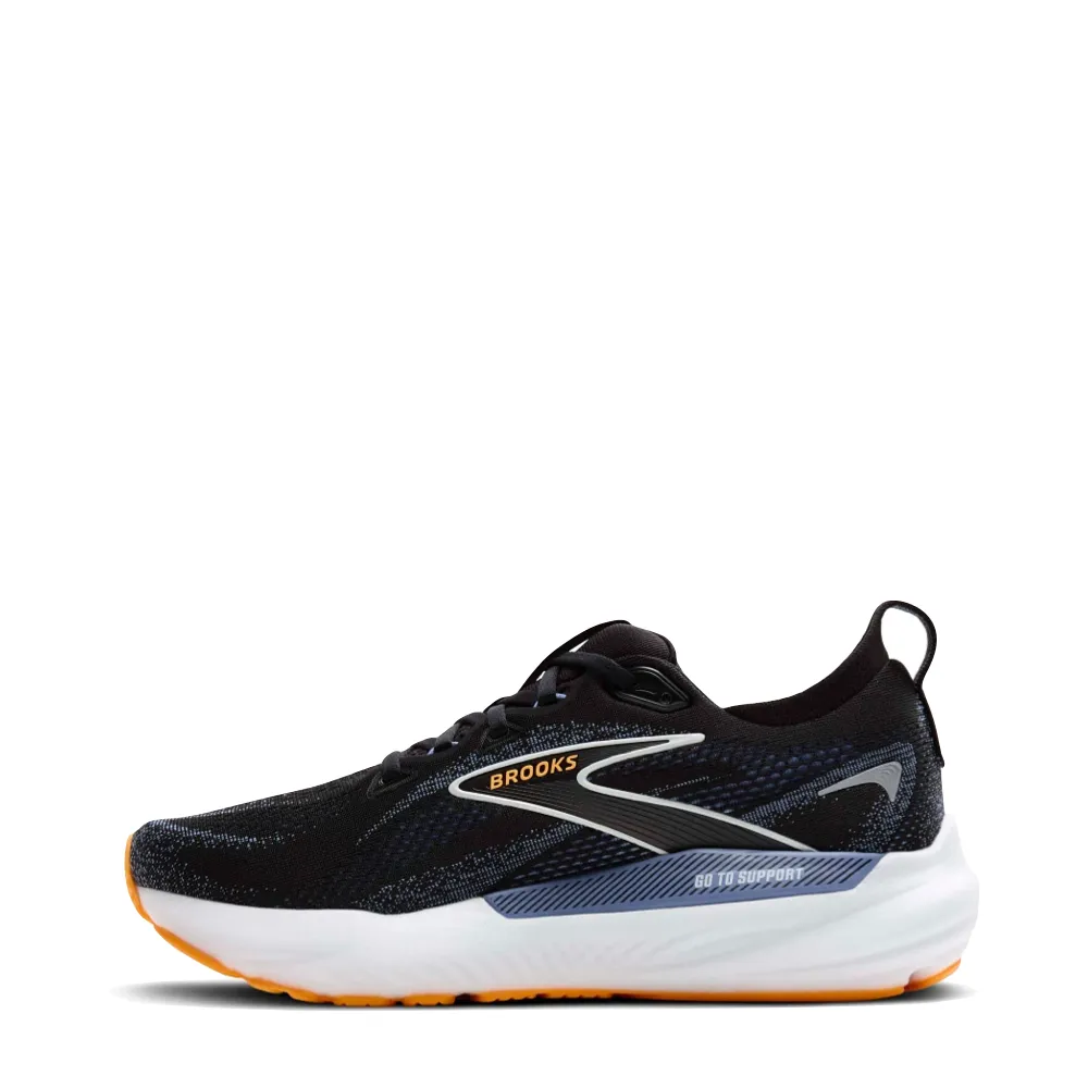 Brooks Herren Glycerin GTS 22 Sneaker in Schwarz/Country Blau/Orange Pop