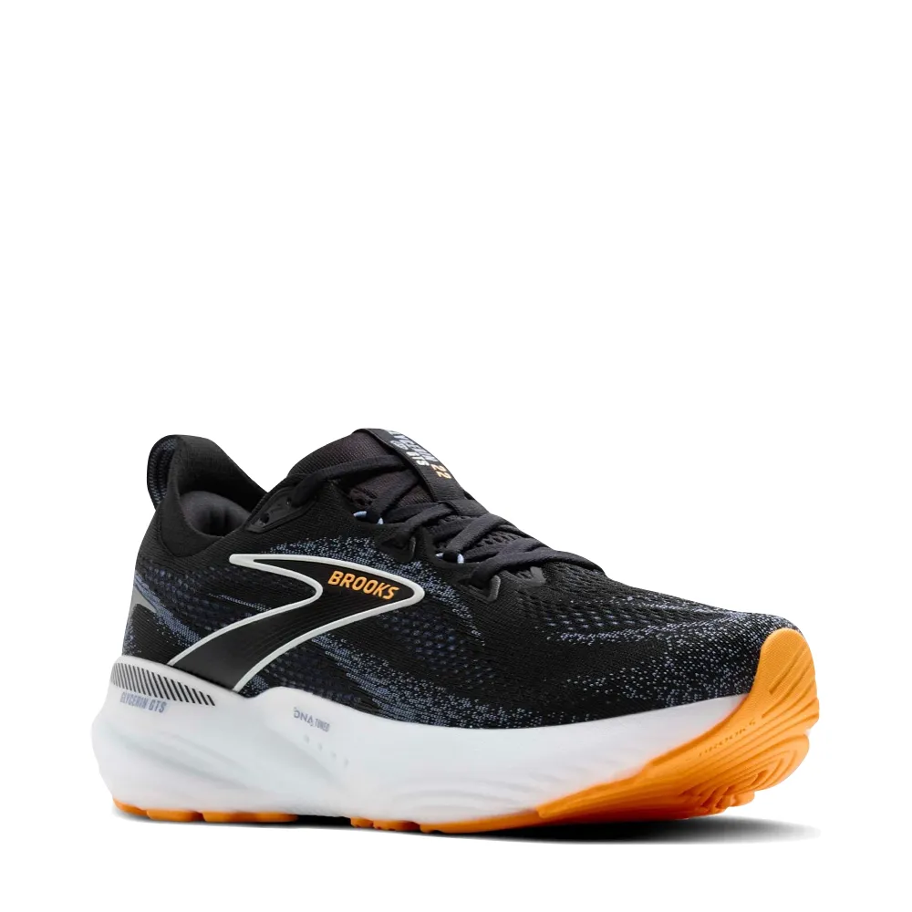 Brooks Herren Glycerin GTS 22 Sneaker in Schwarz/Country Blau/Orange Pop