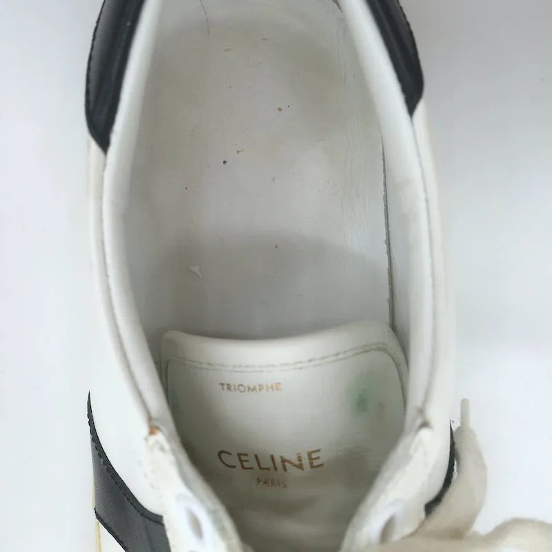 Celine Triomphe TR01L Low-Top-Sneaker in Weiß & Schwarz aus Leder Größe 37