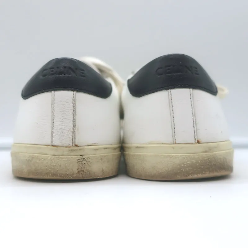 Celine Triomphe TR01L Low-Top-Sneaker in Weiß & Schwarz aus Leder Größe 37