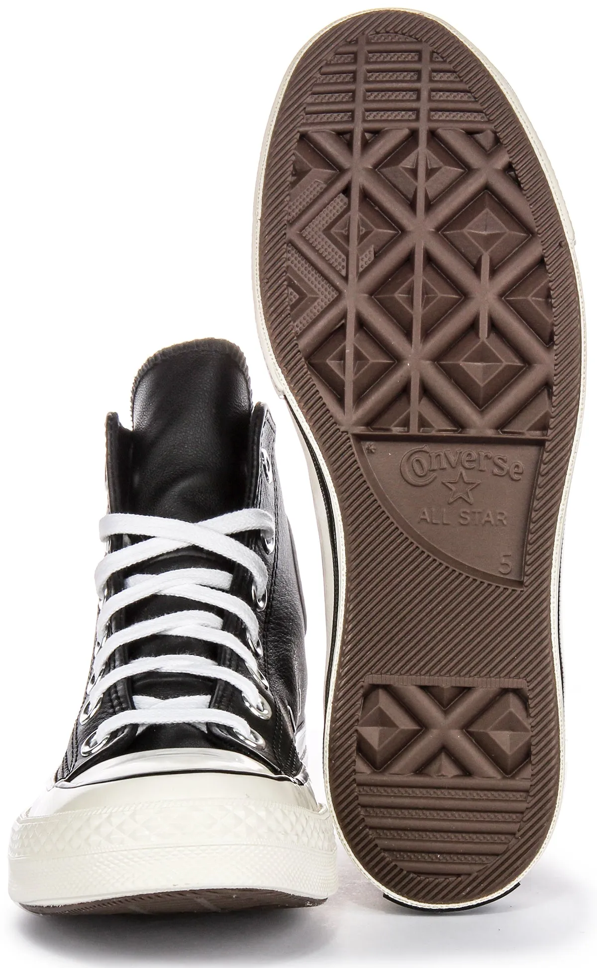 Converse Chuck 70s Hi A07200C in schwarz-weißen Lederschuhen Converse