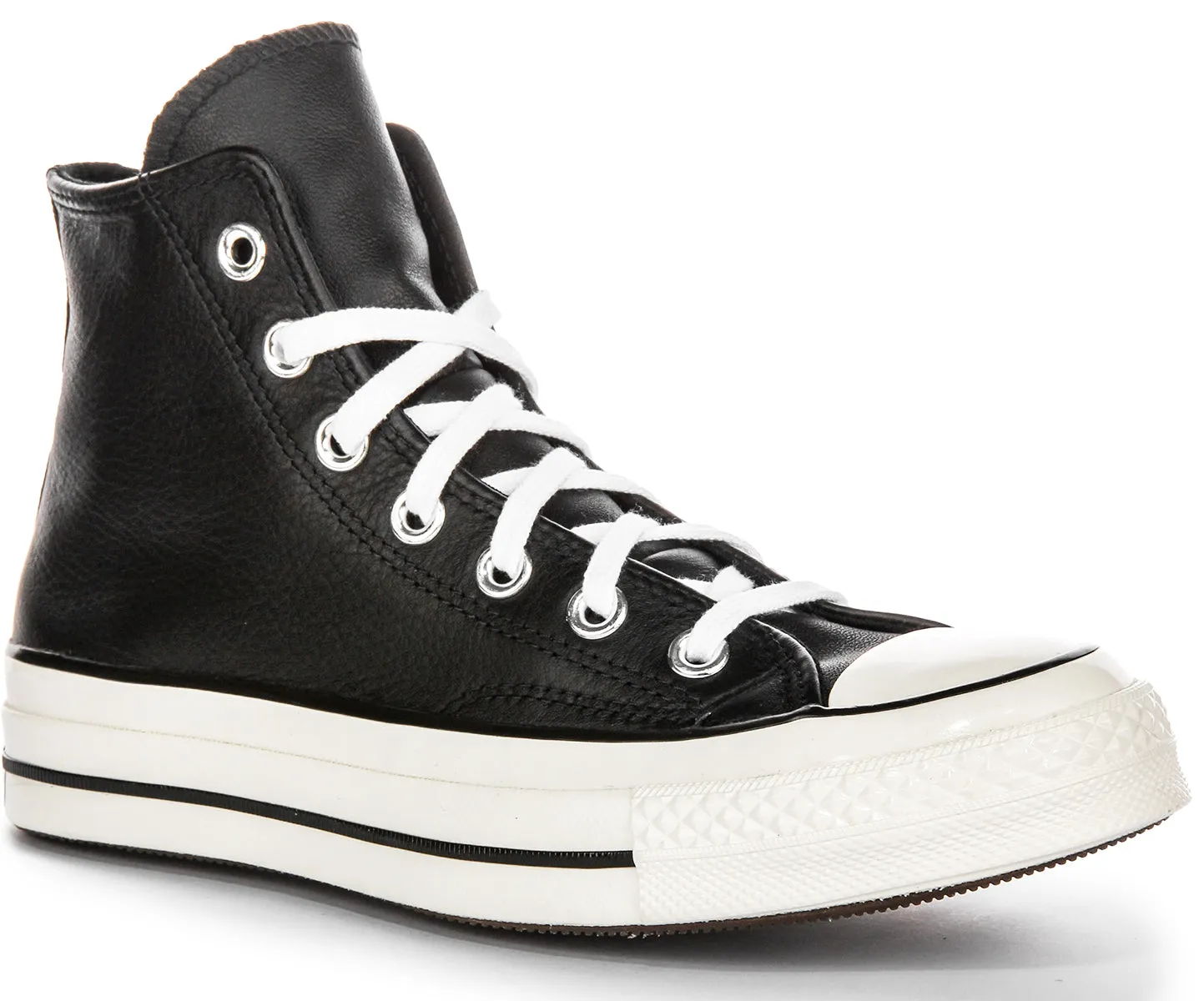 Converse Chuck 70s Hi A07200C in schwarz-weißen Lederschuhen Converse