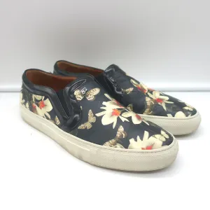 Givenchy Slip-On Skate Sneakers Schwarz Magnolienprint Leder Größe 40