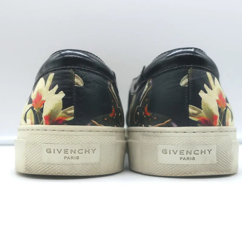 Givenchy Slip-On Skate Sneakers Schwarz Magnolienprint Leder Größe 40