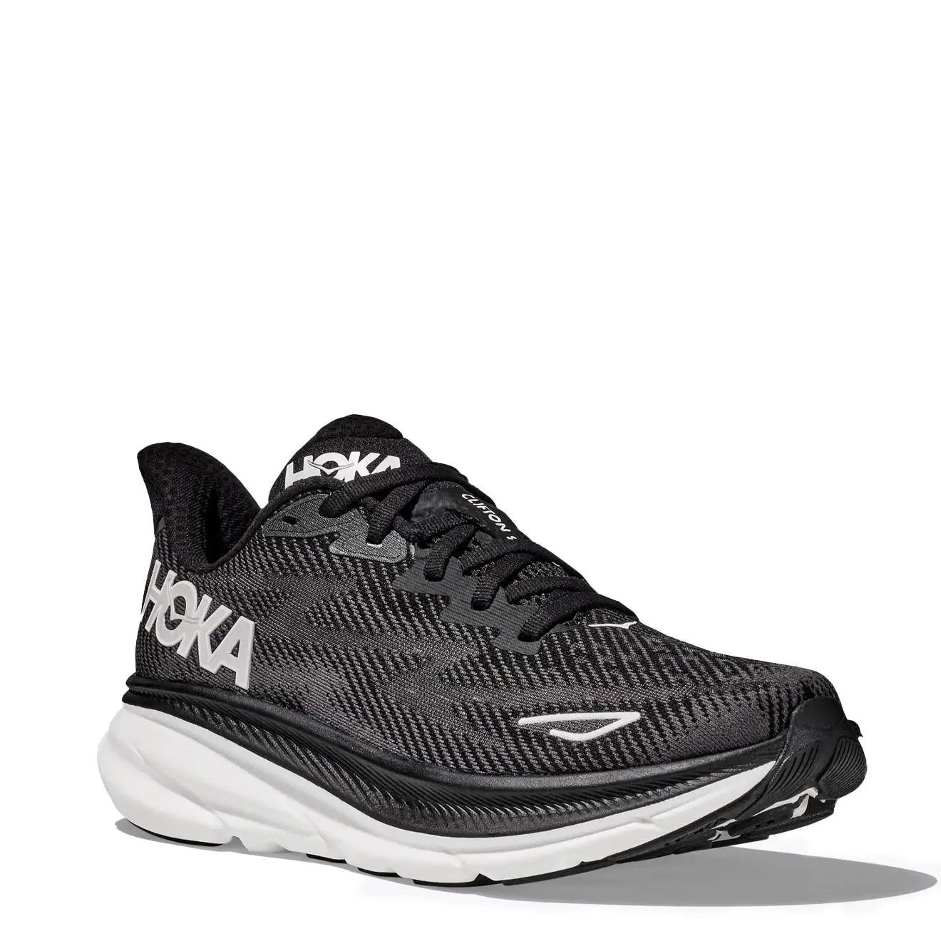 Hoka Clifton 9 Trainer Schwarz / Weiß