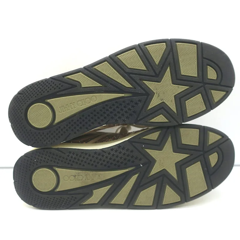 Jimmy Choo Hawaii Glow in the Dark Glitzer Low-Top-Sneakers Pink/Weiß Größe 38