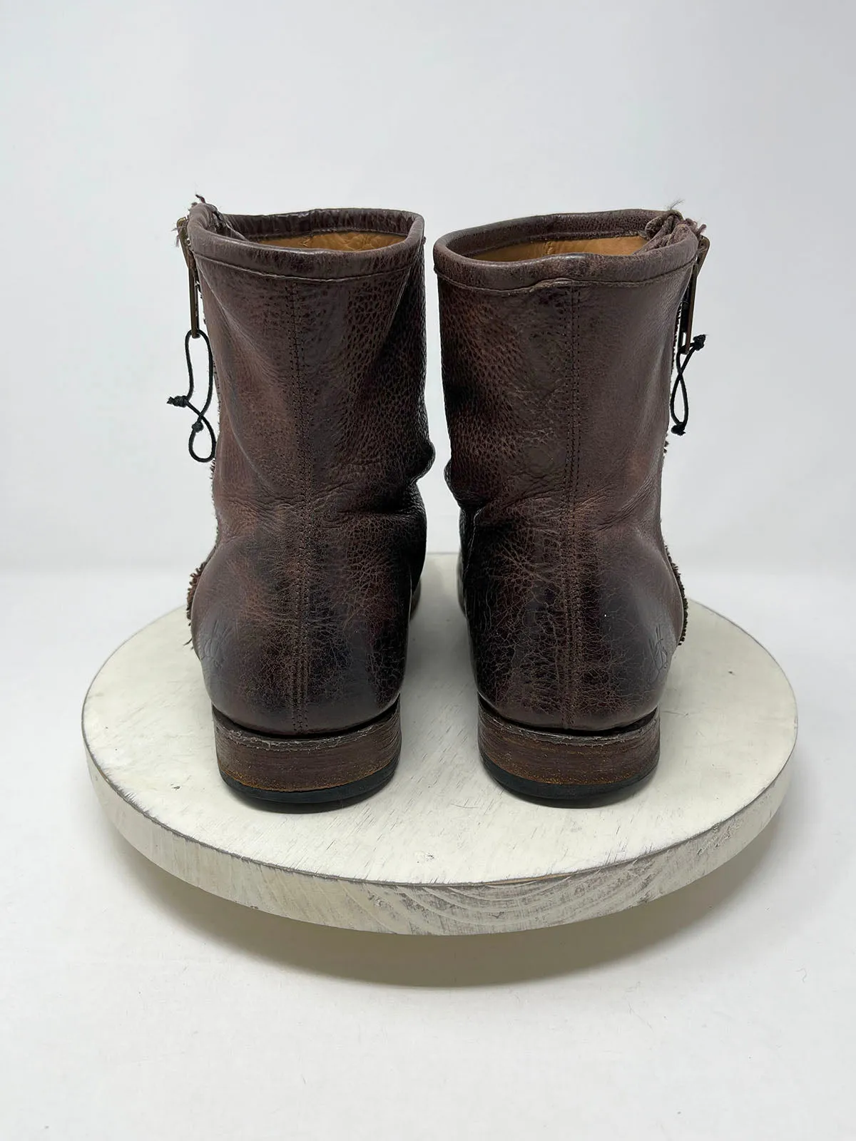 John Fluevog Größe W10/M8 Braune Vintage-Stiefel