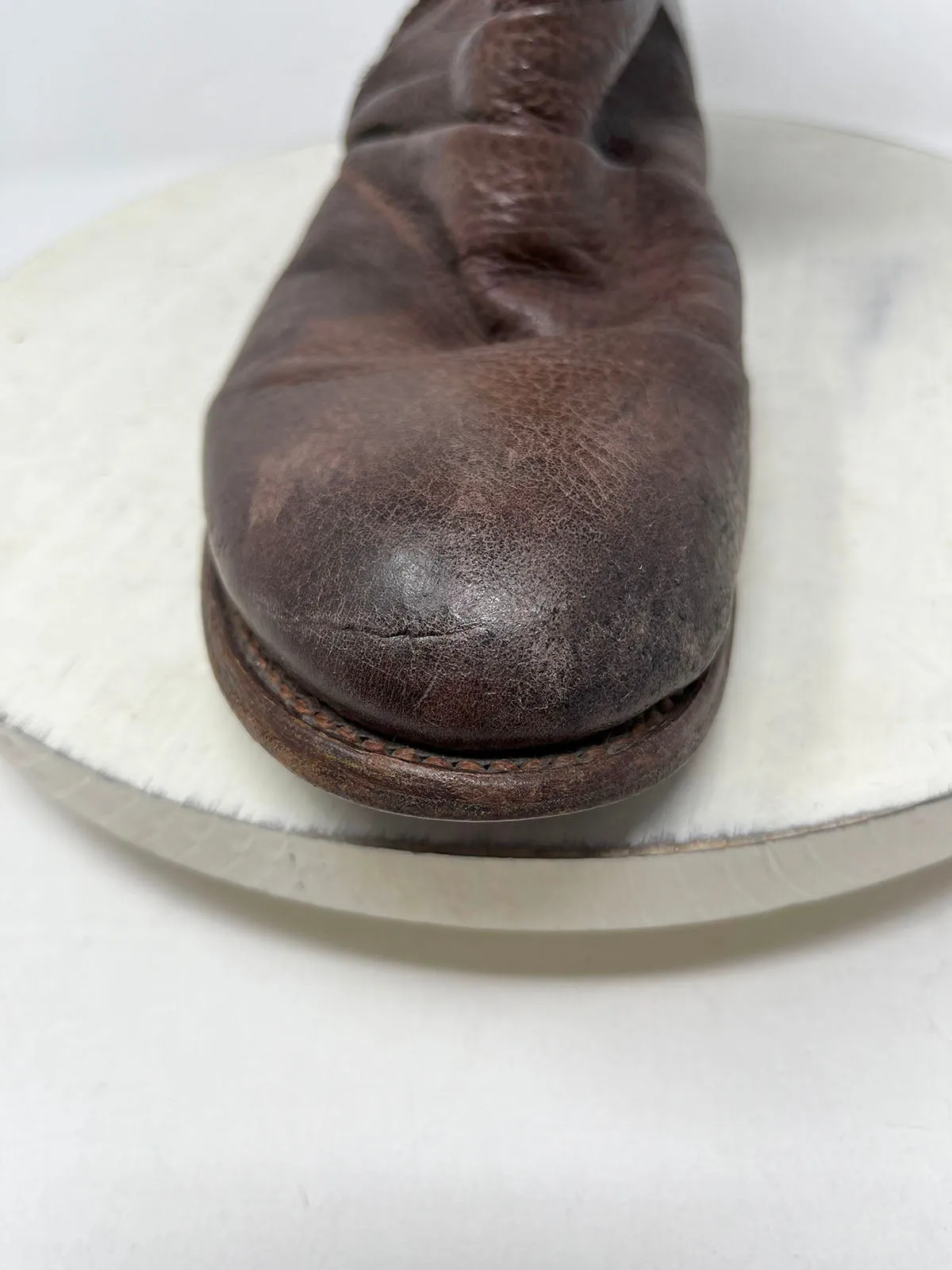 John Fluevog Größe W10/M8 Braune Vintage-Stiefel