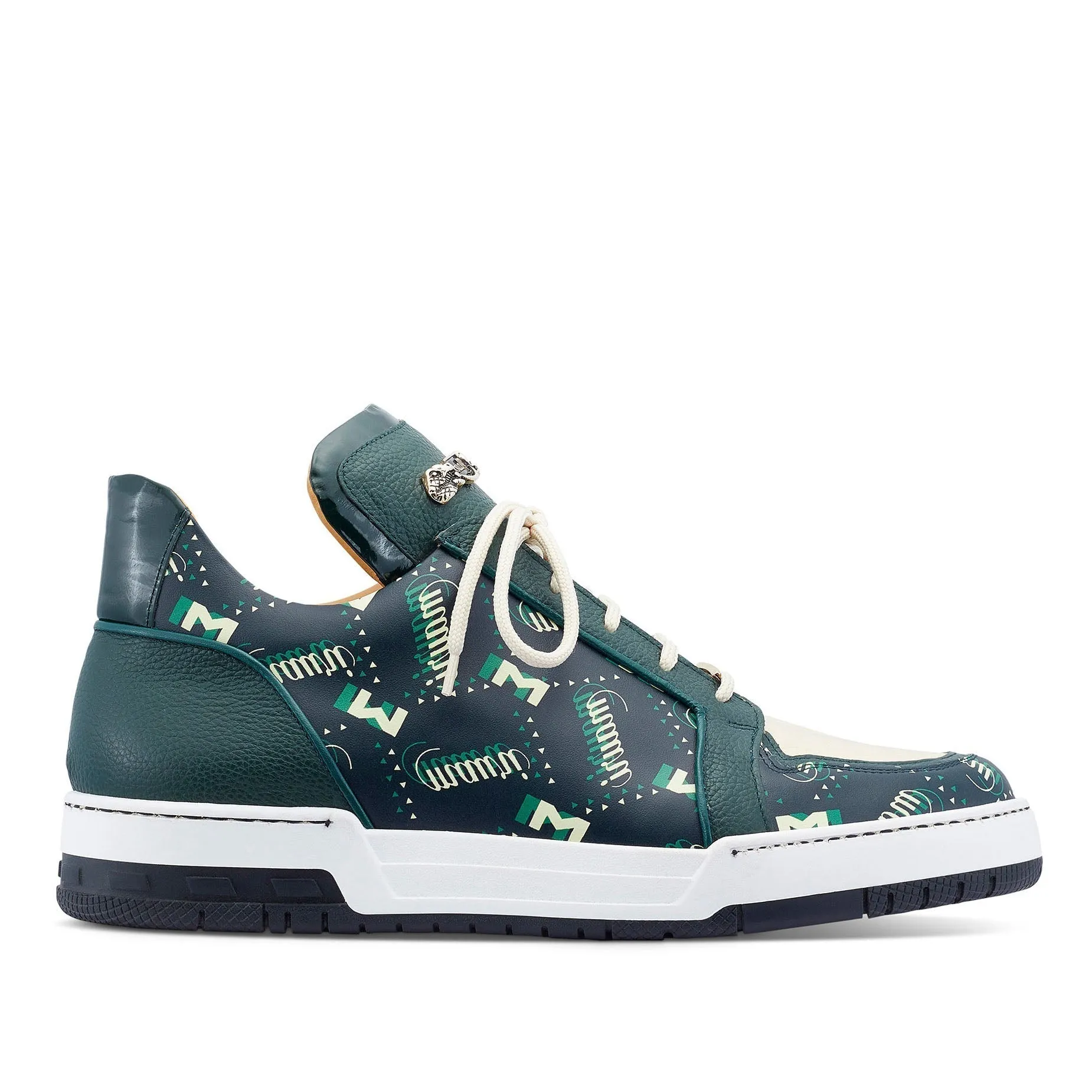 Mauri Shoes Mauri Crown in Jägergrün / Creme Herren Exotisches Krokodil / Nappa / Lackleder Freizeitsneaker