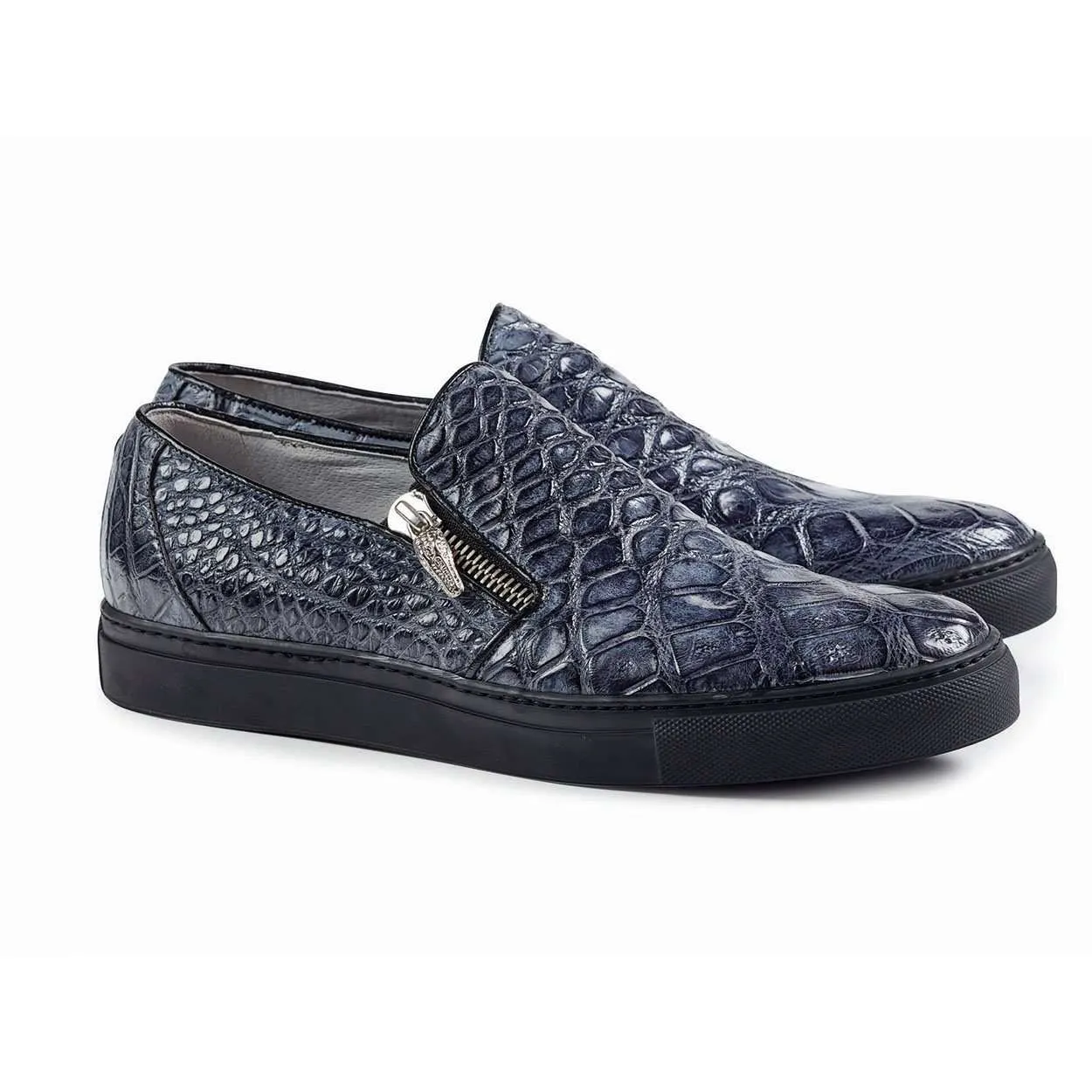 Mauri Shoes Mauri Titan in Grau Herren Sneaker aus Alligatorleder