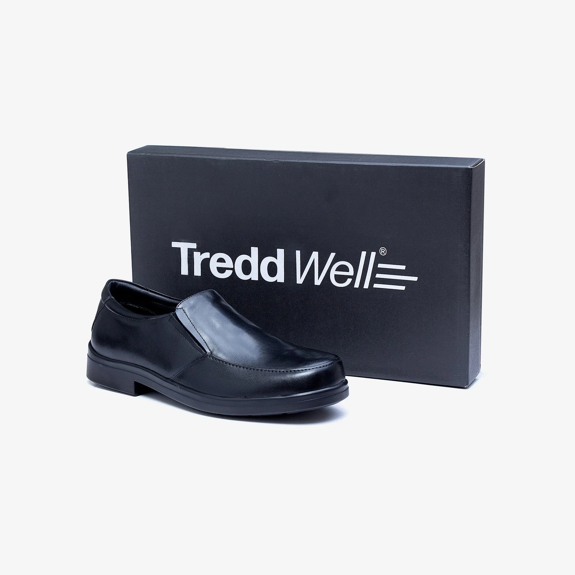 Herren Weite Passform Tredd Well Camelot Schlupfschuhe - Schwarz