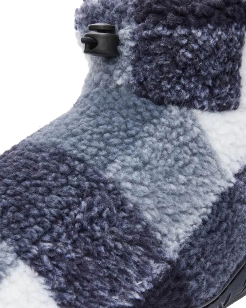 Neeson Sherpa Pantoffelstiefel in Marineblau kariert