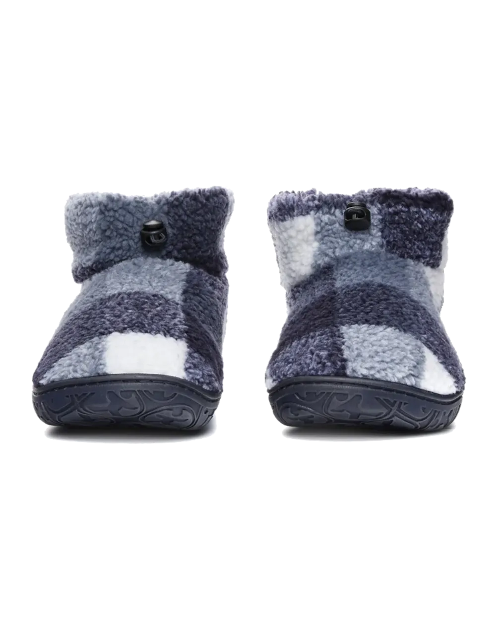 Neeson Sherpa Pantoffelstiefel in Marineblau kariert