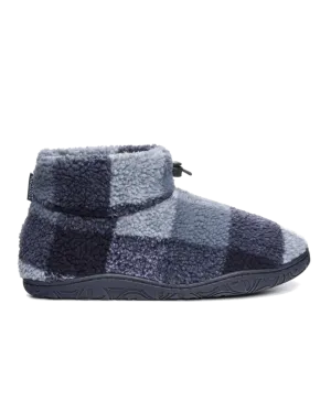 Neeson Sherpa Pantoffelstiefel in Marineblau kariert