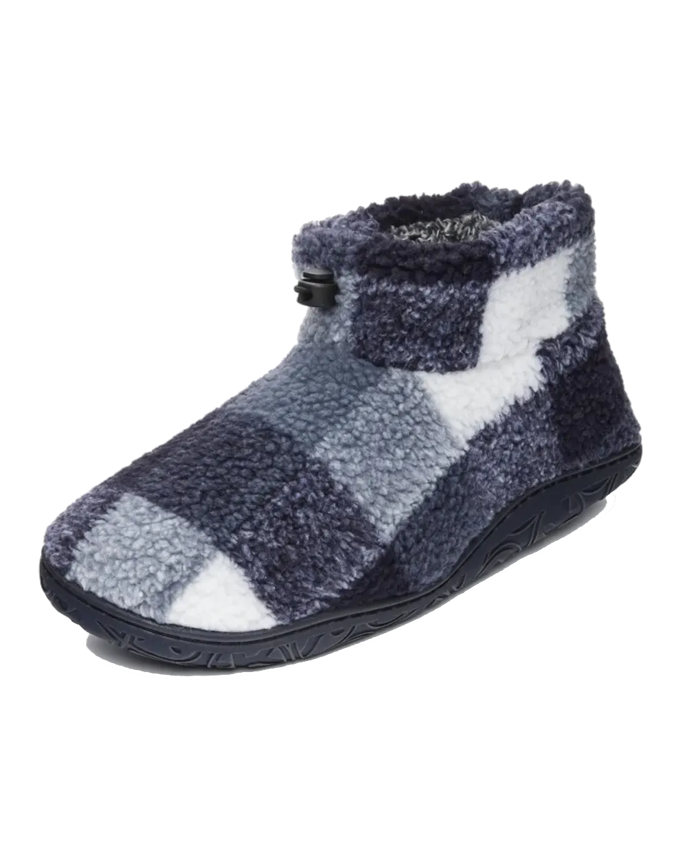 Neeson Sherpa Pantoffelstiefel in Marineblau kariert