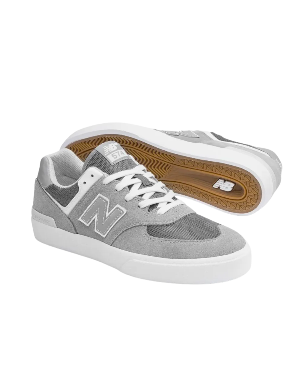 New Balance Sneakers Numeric 574 Vulkanisierte Schuhe in Grau & Weiß