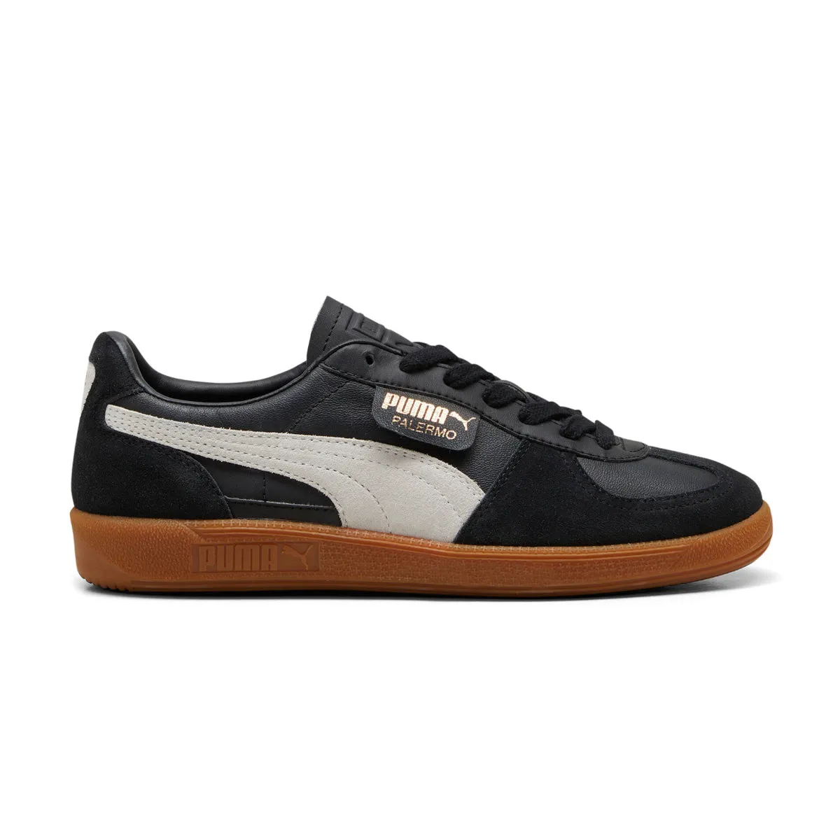 Palermo Leder 'Schwarze Feder Grau Gummi'