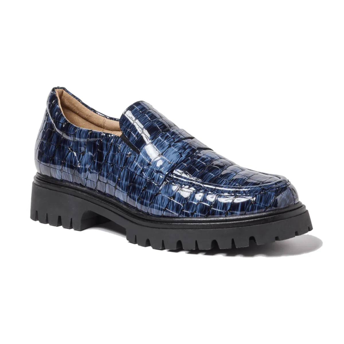 Pie Santo Damen 235629 Marineblau Glanzleder
