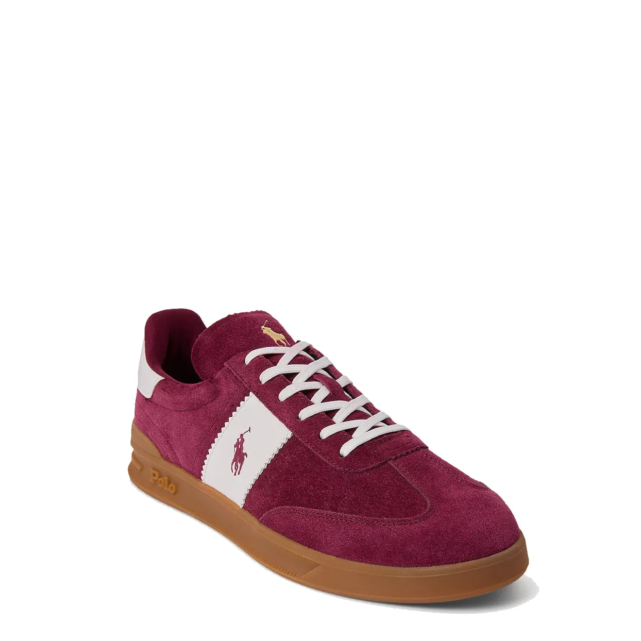 Polo Ralph Lauren Heritage Aera Suede Trainer Wein / Off White