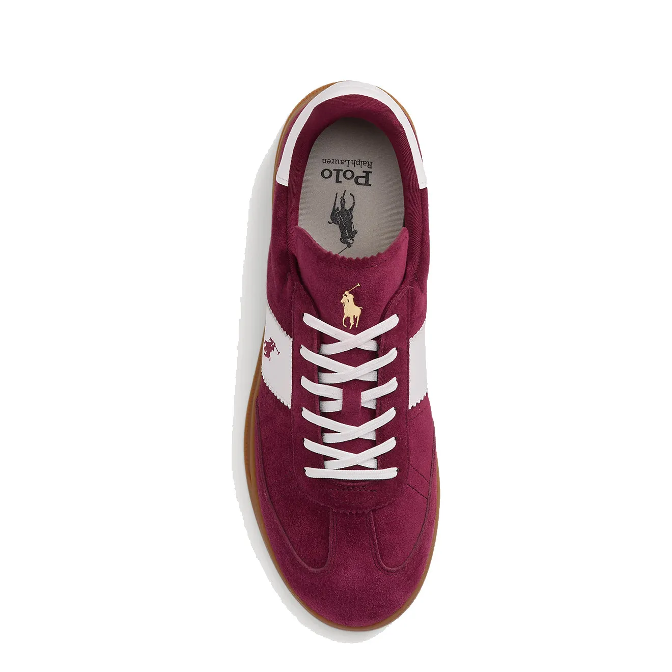 Polo Ralph Lauren Heritage Aera Suede Trainer Wein / Off White