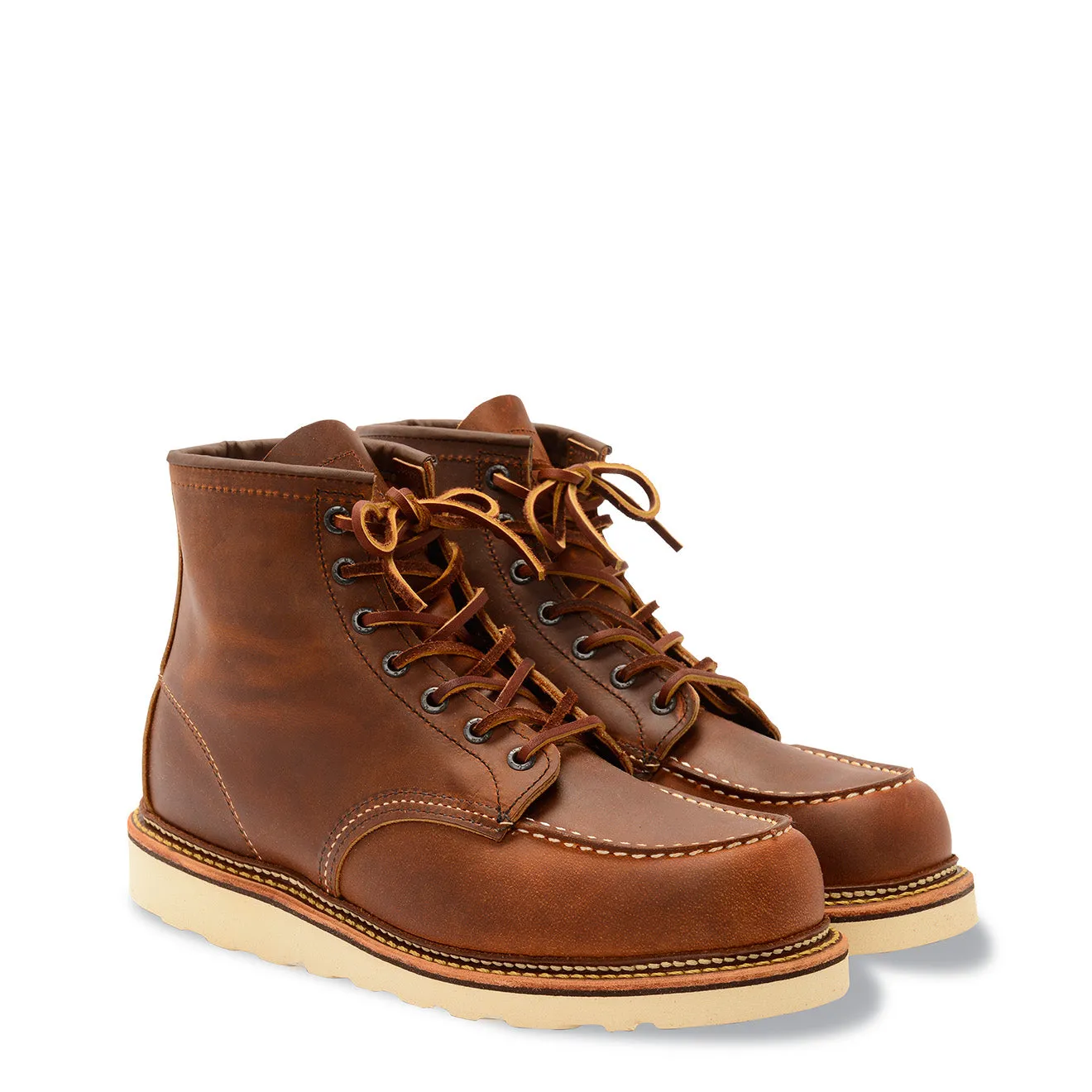 Red Wing Classic 6 Zoll Moc Toe Stiefel Kupfer Rough and Tough