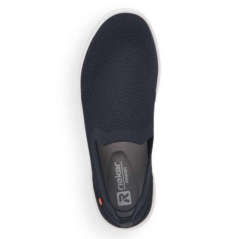 Rieker Schuhe 07106-14 Marineblauer Slip-On