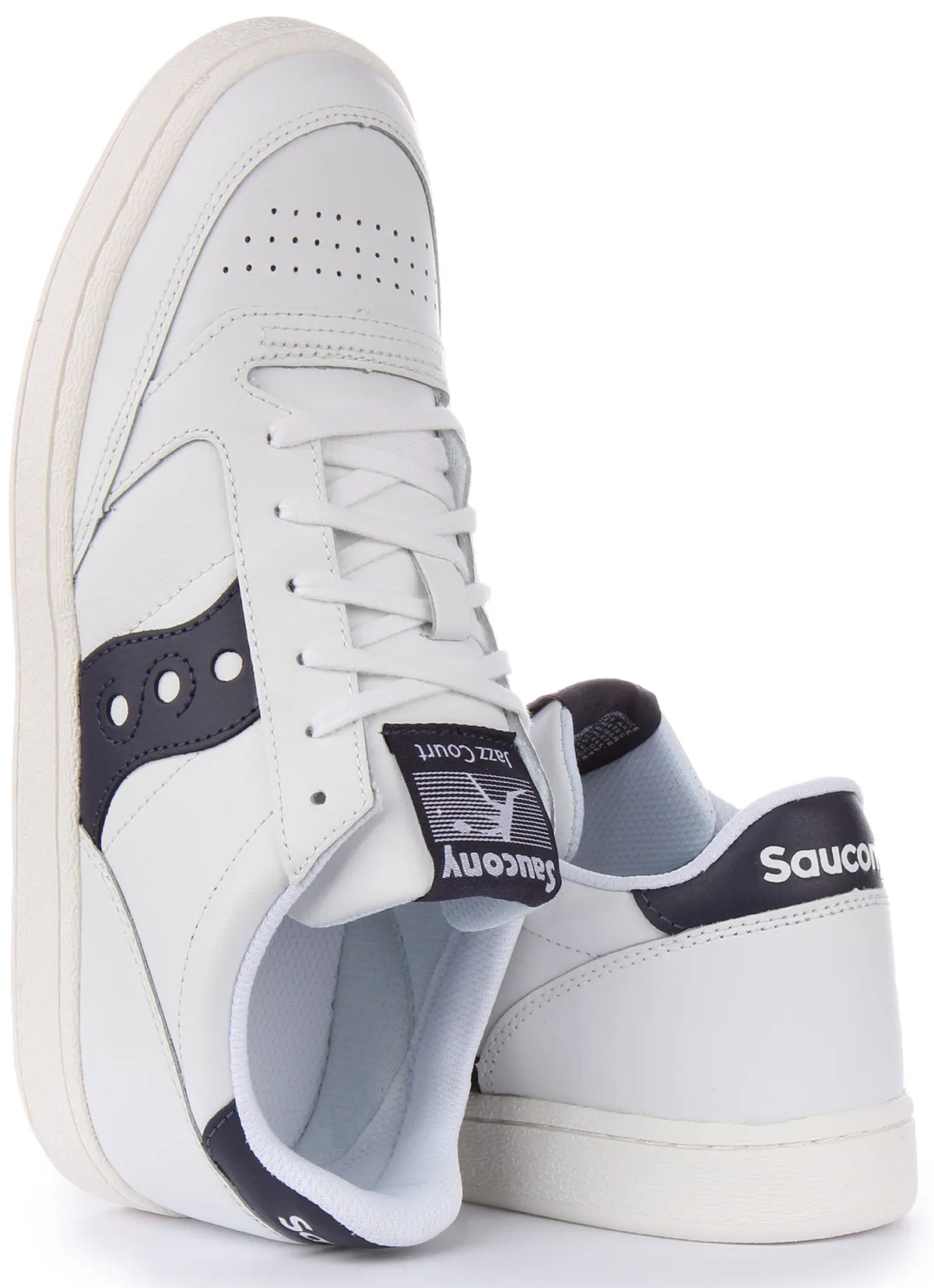 Saucony Jazz Court in Weiß und Marine Schuhe Saucony